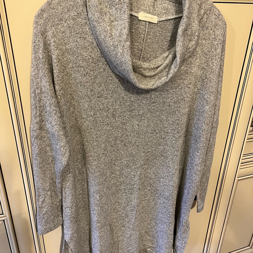 Crescent Heather Gray Cowl Neck Sweater